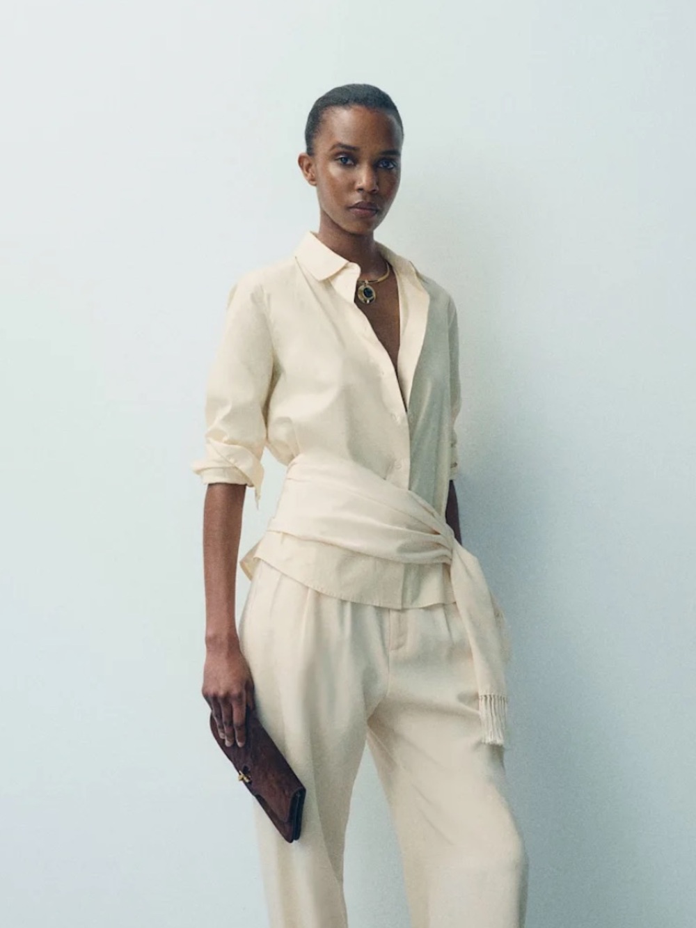 [LIKE NEW] Reformation Alfie Cream Relaxed Shirt